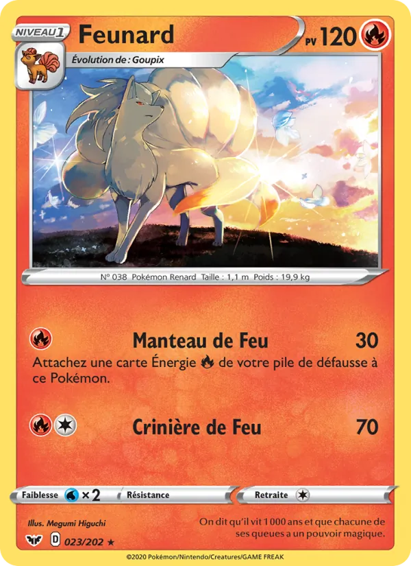 Carte Feunard de l'extension Épée et Bouclier, numéro 23/202