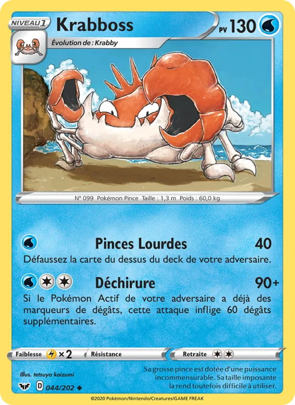 Carte Krabboss de l'extension Épée et Bouclier, numéro 44/202