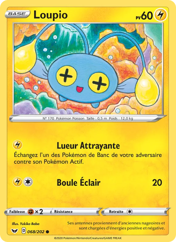 Carte Loupio de l'extension Épée et Bouclier, numéro 68/202