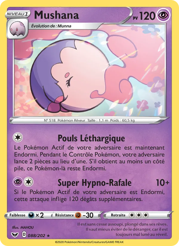 Carte Mushana de l'extension Épée et Bouclier, numéro 88/202