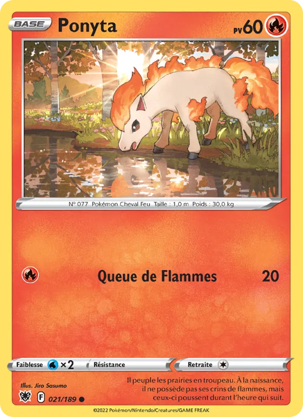 Carte Ponyta de l'extension Astres Radieux, numéro 021/189