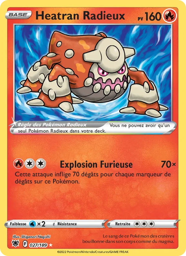 Carte Heatran Radieux de l'extension Astres Radieux, numéro 027/189