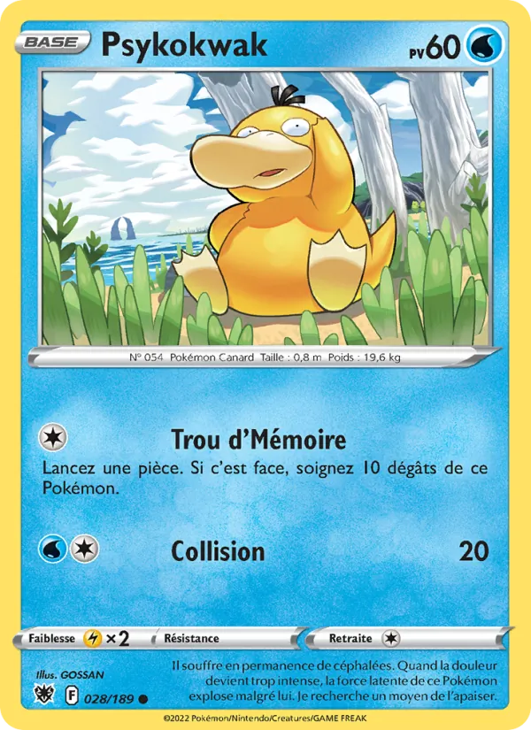 Carte Psykokwak de l'extension Astres Radieux, numéro 028/189