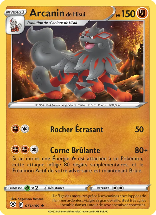 Carte Arcanin de Hisui de l'extension Astres Radieux, numéro 071/189