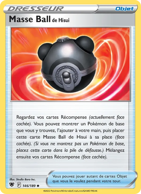 Carte Masse Ball de Hisui de l'extension Astres Radieux, numéro 146/189