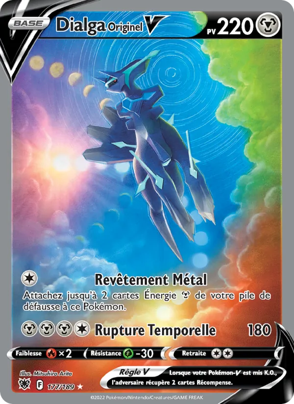 Carte Dialga Originel V de l'extension Astres Radieux, numéro 177/189