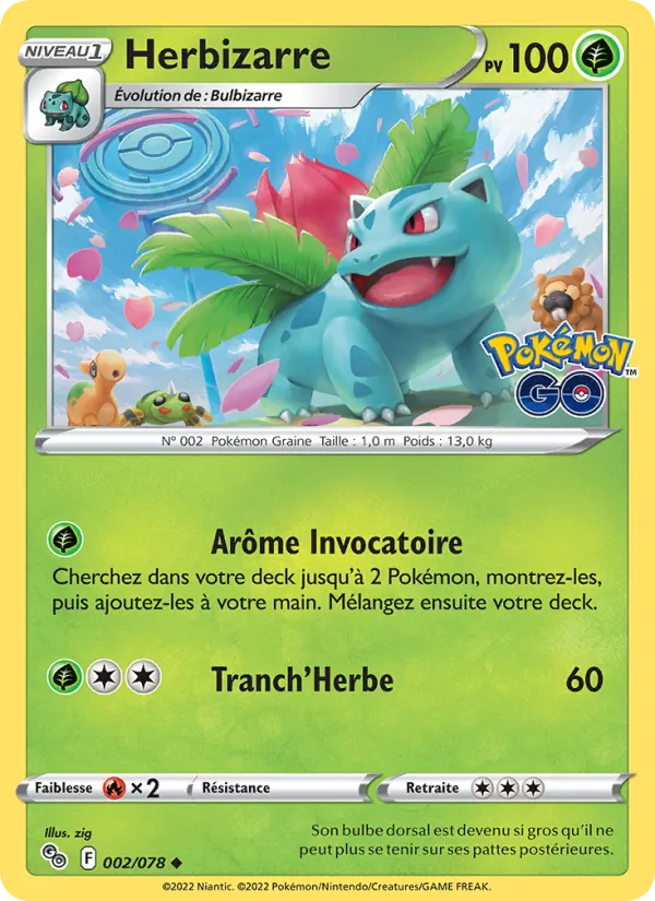 Carte Herbizarre de l'extension Pokémon GO, numéro 002/78