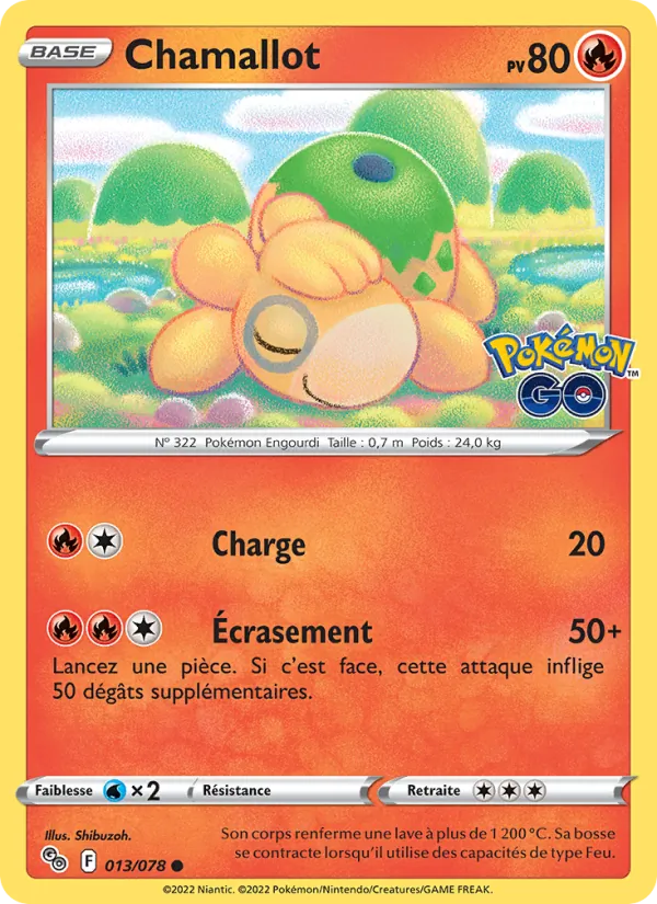 Carte Chamallot de l'extension Pokémon GO, numéro 013/78