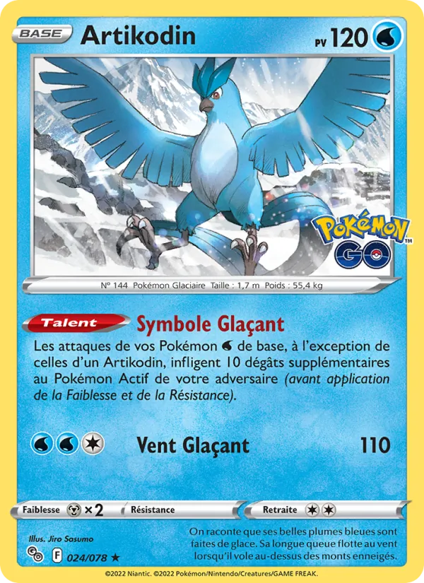 Carte Artikodin de l'extension Pokémon GO, numéro 024/78