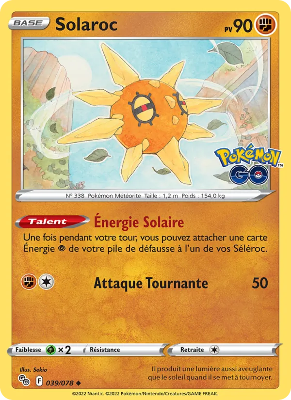 Carte Solaroc de l'extension Pokémon GO, numéro 039/78
