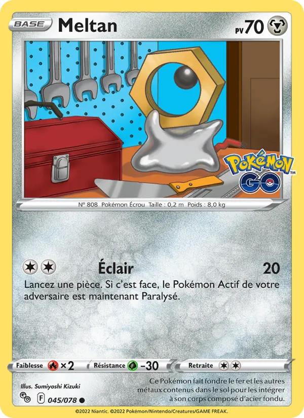 Carte Meltan de l'extension Pokémon GO, numéro 045/78