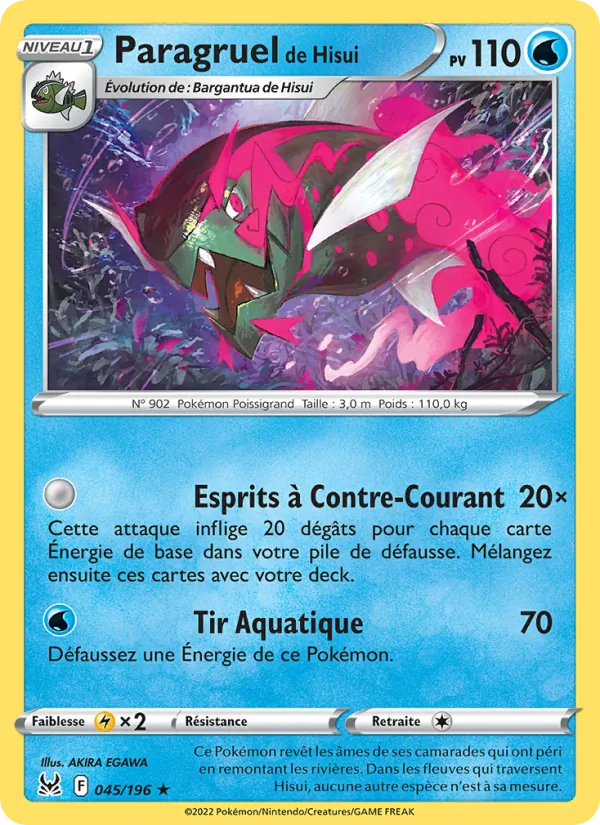 Carte Paragruel de Hisui de l'extension Origine Perdue, numéro 045/196