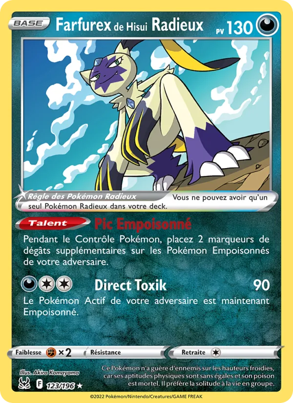 Carte Farfurex de Hisui Radieux de l'extension Origine Perdue, numéro 123/196