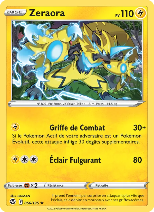 Carte Zeraora de l'extension Tempête Argentée, numéro 056/195