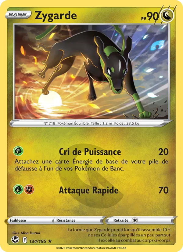 Carte Zygarde de l'extension Tempête Argentée, numéro 134/195