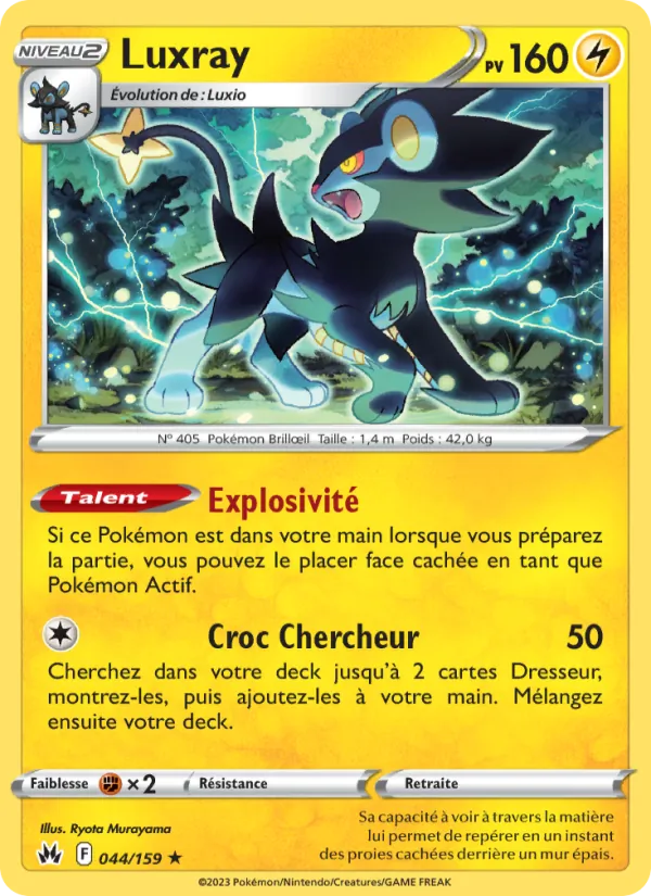 Carte Luxray de l'extension Zénith Suprême, numéro 044/159