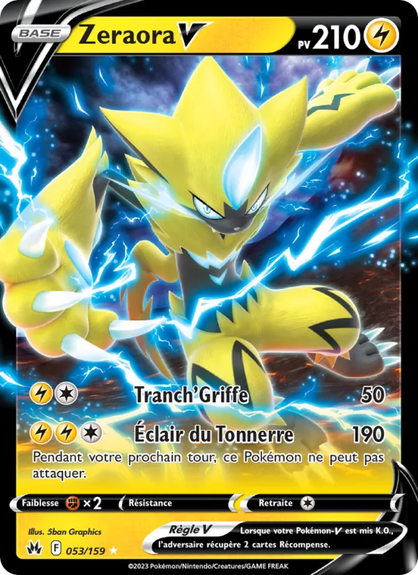 Carte Zeraora V de l'extension Zénith Suprême, numéro 053/159