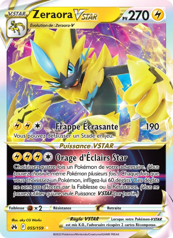 Carte Zeraora VSTAR de l'extension Zénith Suprême, numéro 055/159