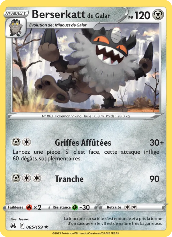 Carte Berserkatt de Galar de l'extension Zénith Suprême, numéro 085/159