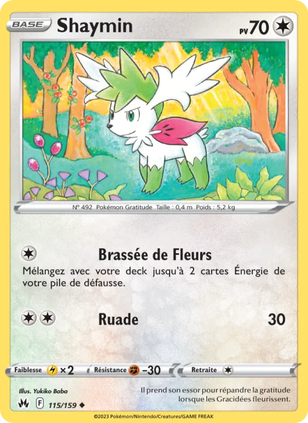 Carte Shaymin de l'extension Zénith Suprême, numéro 115/159