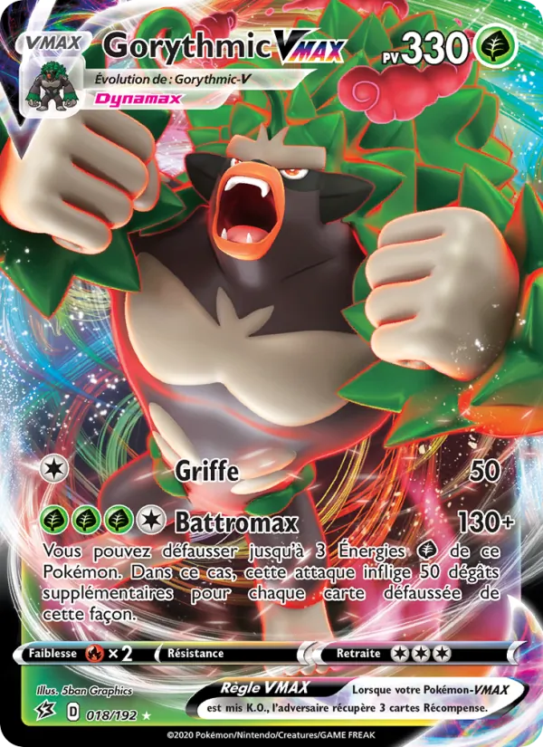 Carte Gorythmic VMAX de l'extension Clash des Rebelles, numéro 18/192