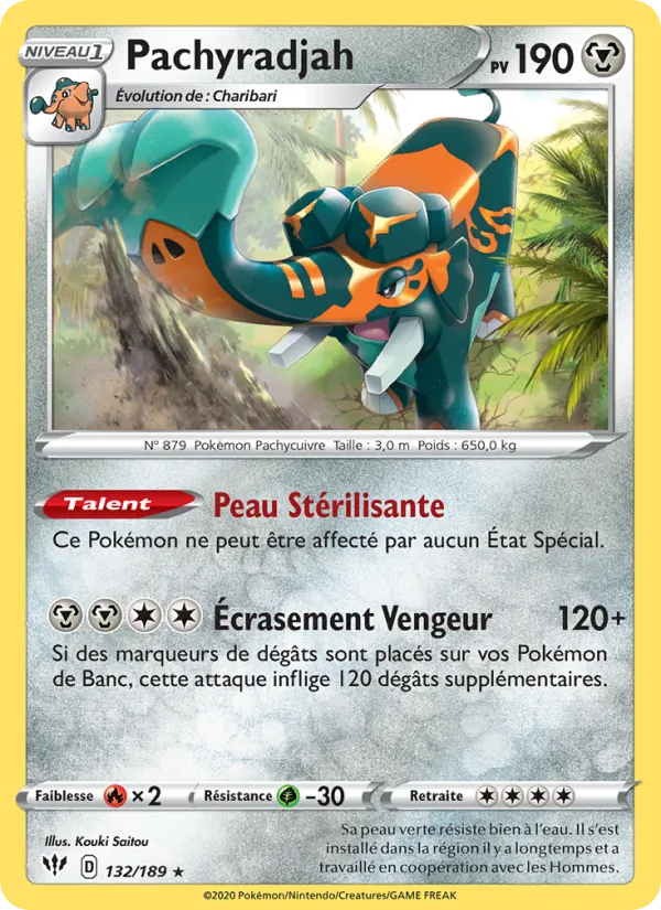 Carte Pachyradjah de l'extension Ténèbres Embrasées, numéro 132/189