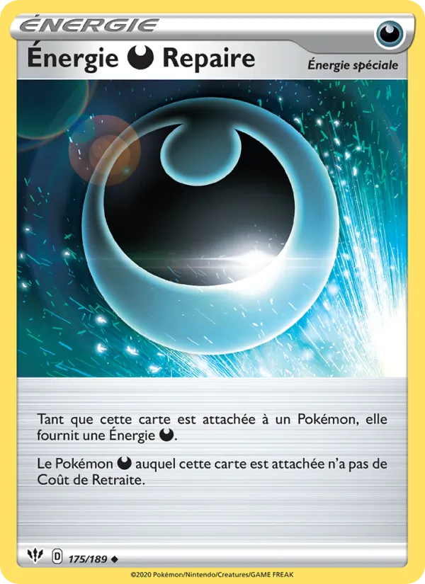 Carte Énergie Darkness Repaire de l'extension Ténèbres Embrasées, numéro 175/189