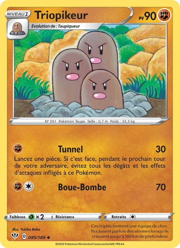 Carte Triopikeur de l'extension Ténèbres Embrasées, numéro 85/189