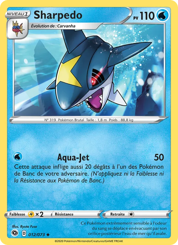 Carte Sharpedo de l'extension La Voie du Maître, numéro 12/73