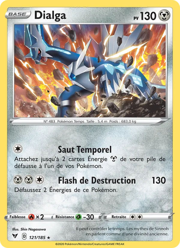 Carte Dialga de l'extension Voltage Éclatant, numéro 121/185