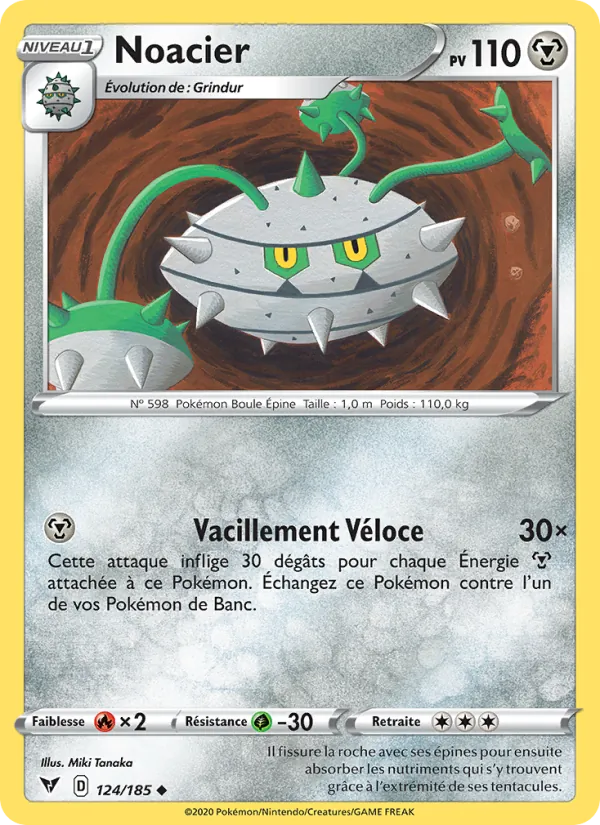 Carte Noacier de l'extension Voltage Éclatant, numéro 124/185