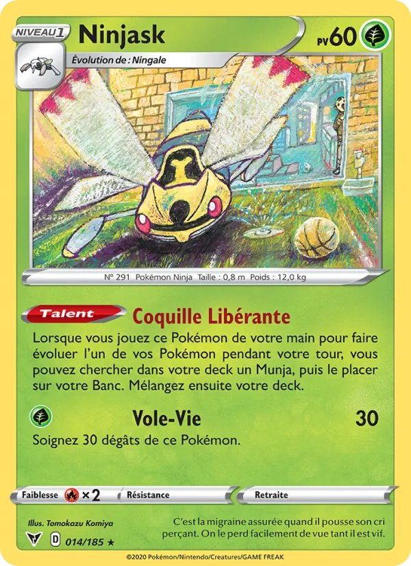 Carte Ninjask de l'extension Voltage Éclatant, numéro 14/185