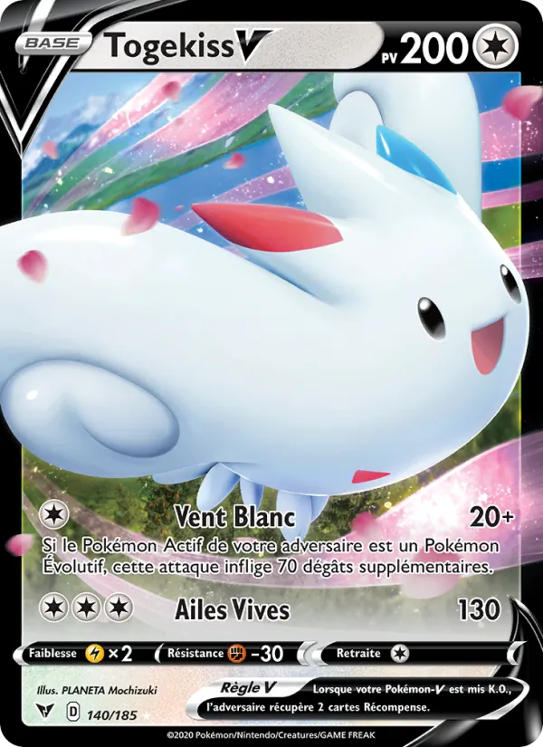 Carte Togekiss V de l'extension Voltage Éclatant, numéro 140/185