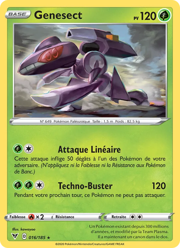 Carte Genesect de l'extension Voltage Éclatant, numéro 16/185