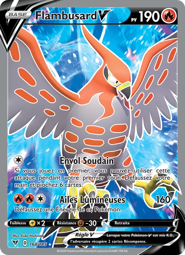 Carte Flambusard V de l'extension Voltage Éclatant, numéro 168/185