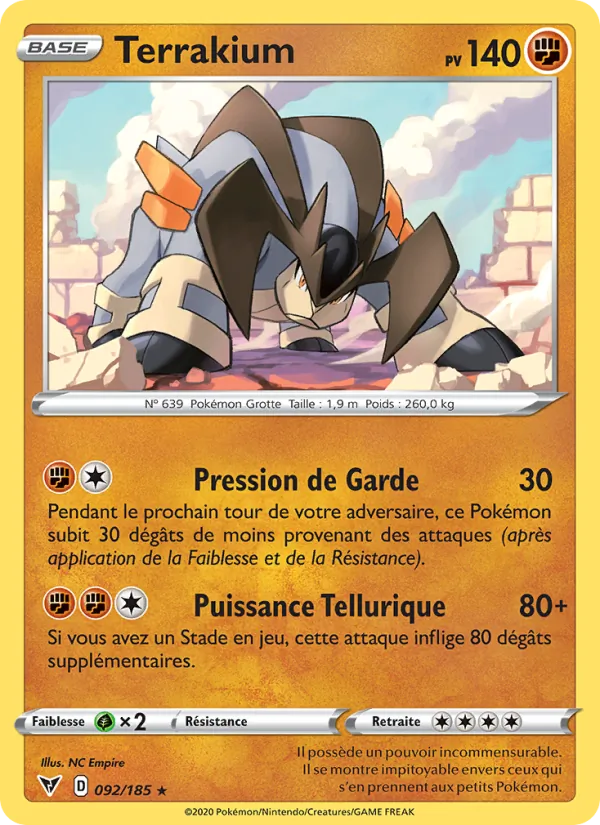 Carte Terrakium de l'extension Voltage Éclatant, numéro 92/185