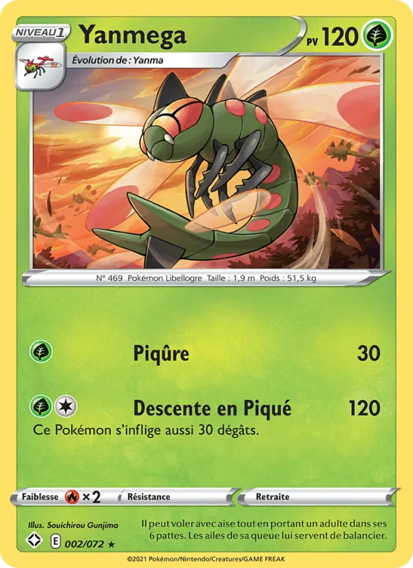 Carte Yanmega de l'extension Destinées Radieuses, numéro 2/72