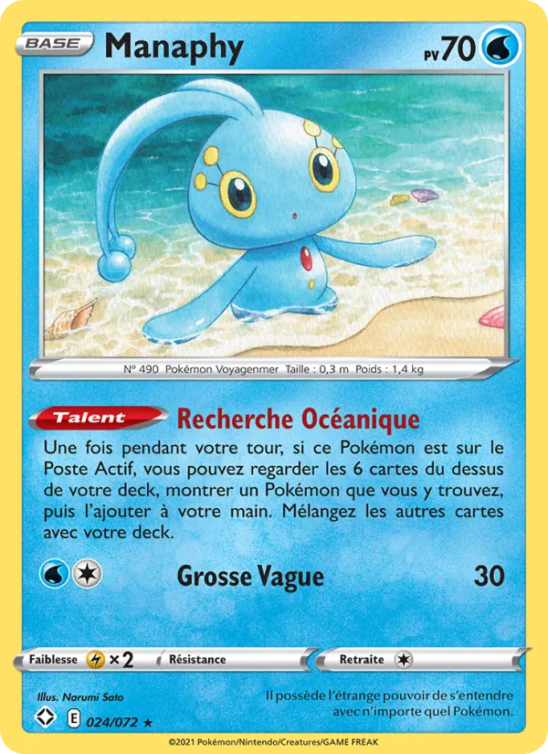 Carte Manaphy de l'extension Destinées Radieuses, numéro 24/72