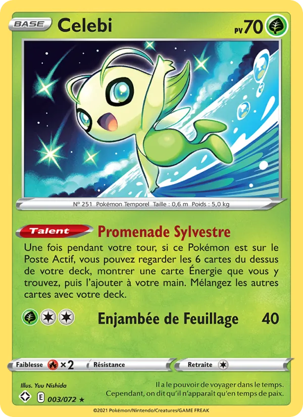 Carte Celebi de l'extension Destinées Radieuses, numéro 3/72