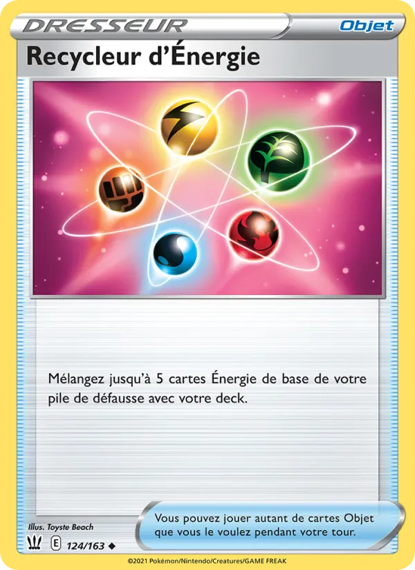Carte Recycleur d'Énergie de l'extension Styles de combat, numéro 124/163