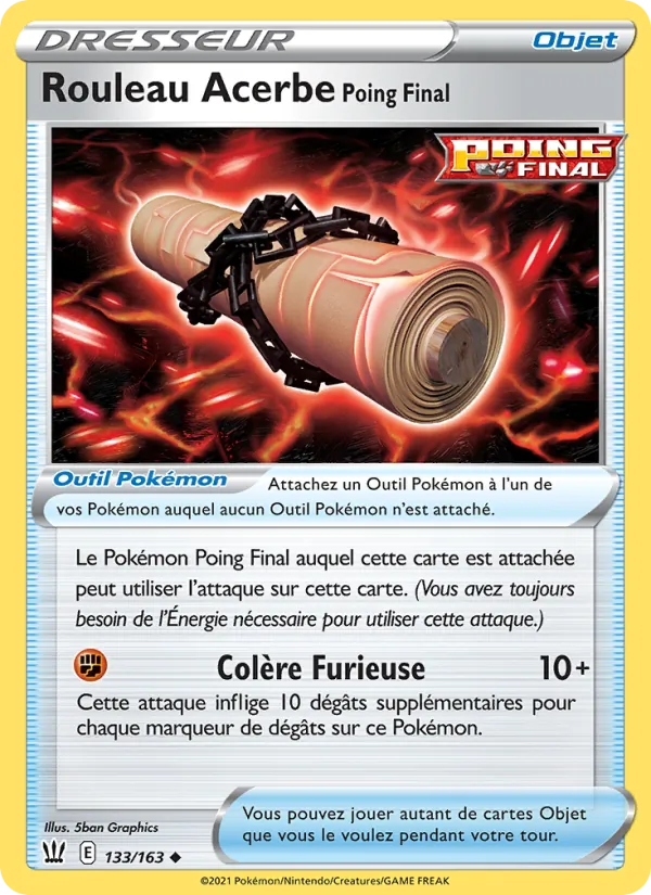 Carte Rouleau Acerbe Poing Final de l'extension Styles de combat, numéro 133/163