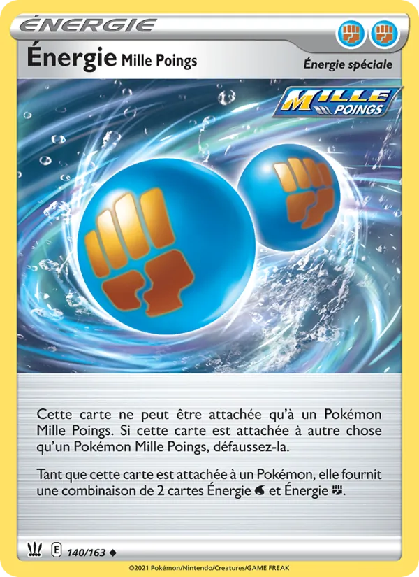 Carte Énergie Mille Poings de l'extension Styles de combat, numéro 140/163