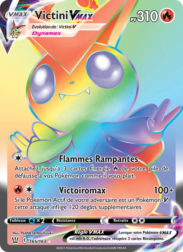 Carte Victini VMAX de l'extension Styles de combat, numéro 165/163