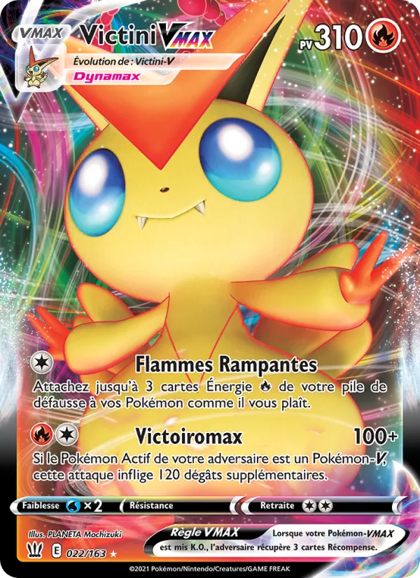 Carte Victini VMAX de l'extension Styles de combat, numéro 22/163