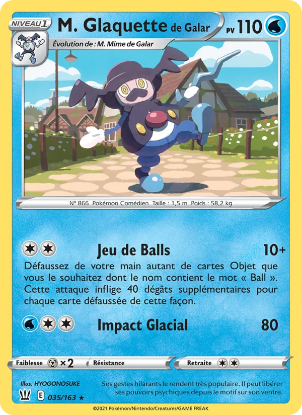 Carte M. Glaquette de Galar de l'extension Styles de combat, numéro 35/163