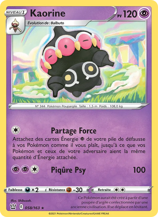 Carte Kaorine de l'extension Styles de combat, numéro 58/163