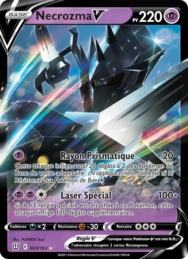 Carte Necrozma V de l'extension Styles de combat, numéro 63/163