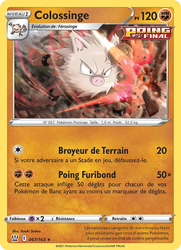 Carte Colossinge de l'extension Styles de combat, numéro 67/163