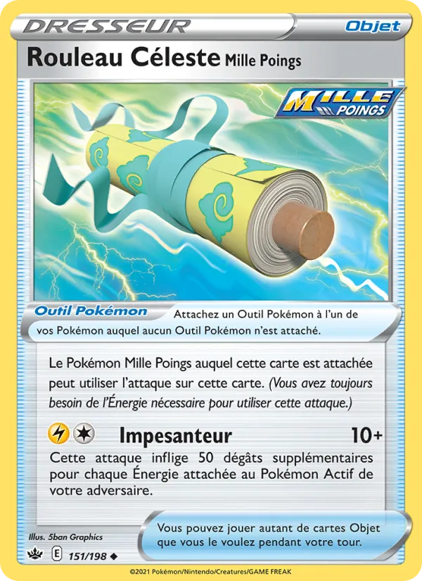 Carte Rouleau Céleste Mille Poings de l'extension Règne de Glace, numéro 151/198
