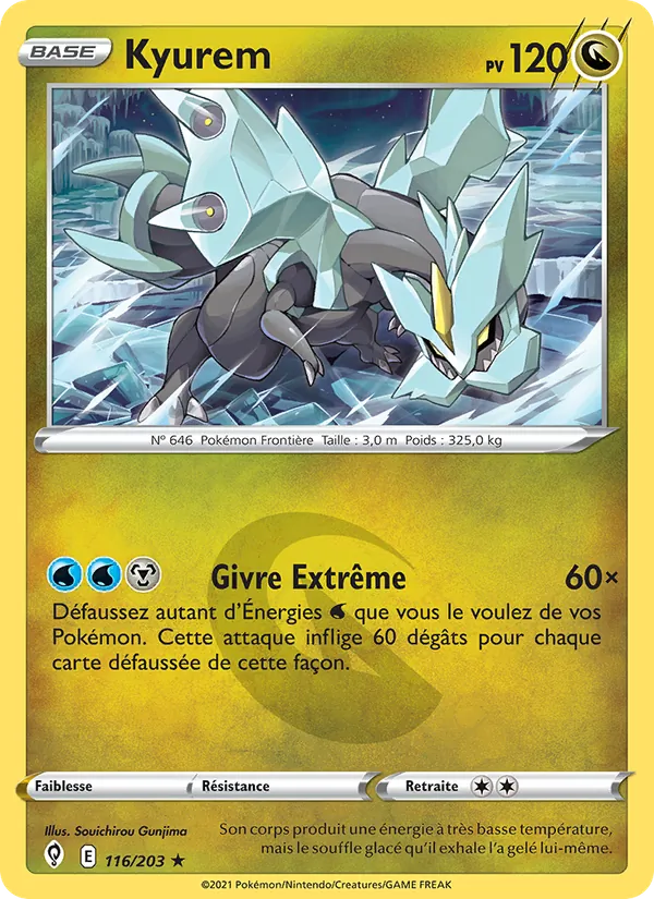 Carte Kyurem de l'extension Évolution Céleste, numéro 116/203